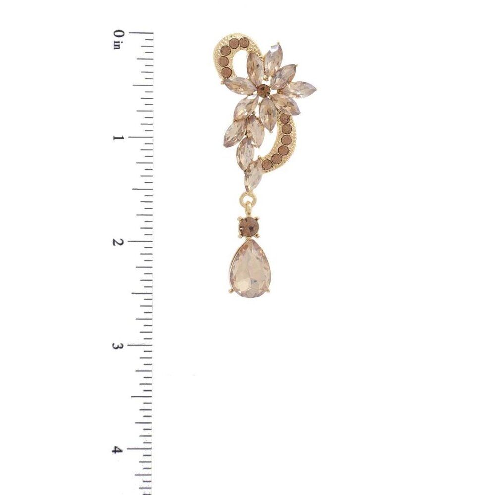 Flower Rhinestone Dangle Earring - Picture 5 of 5